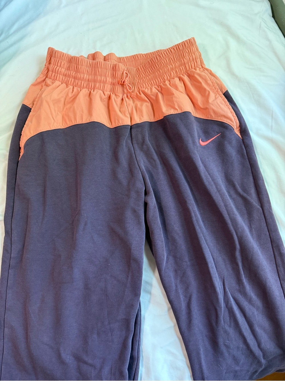 Nike Girls Navy and Coral Drawstring Joggers